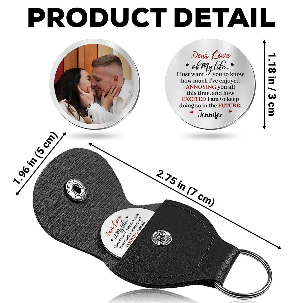 Dear Love Of My Life - Personalized Custom Pocket Hug - Image 5