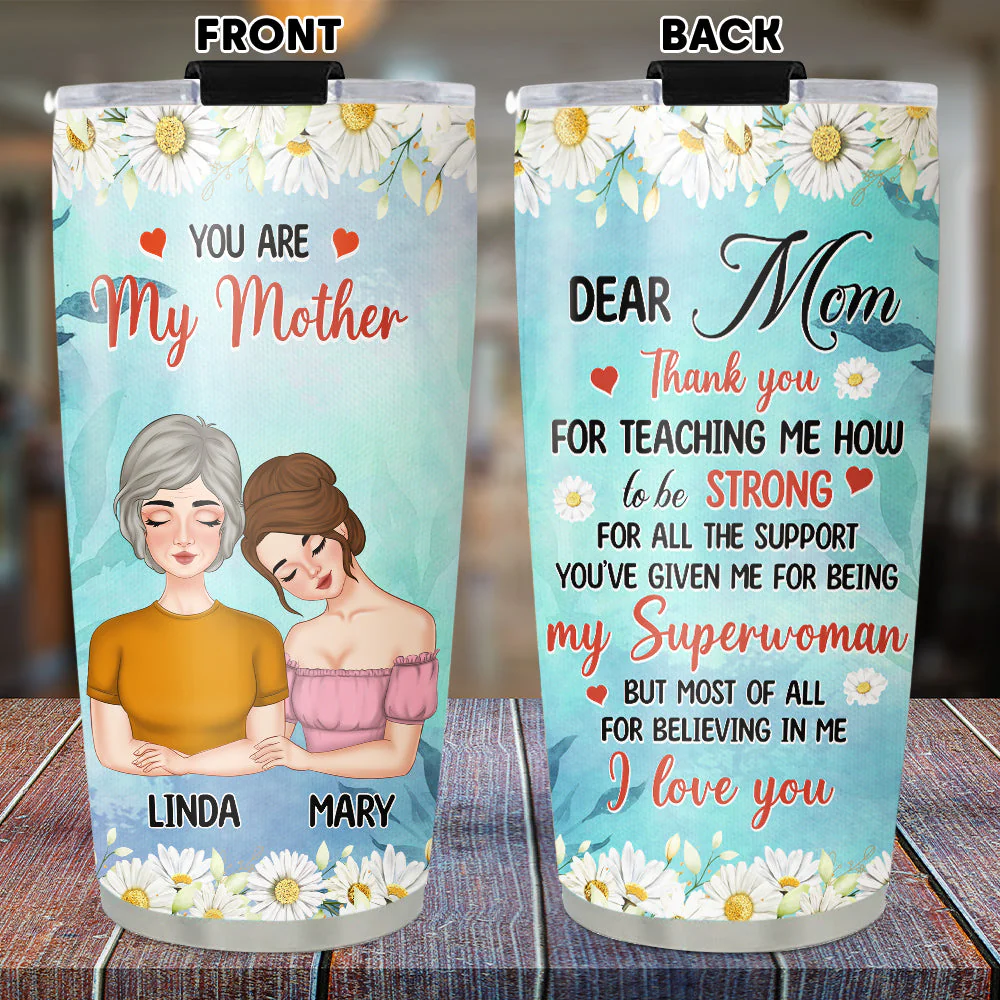 Dear Mom Our Superwoman - Personalized Custom Tumbler - Image 2