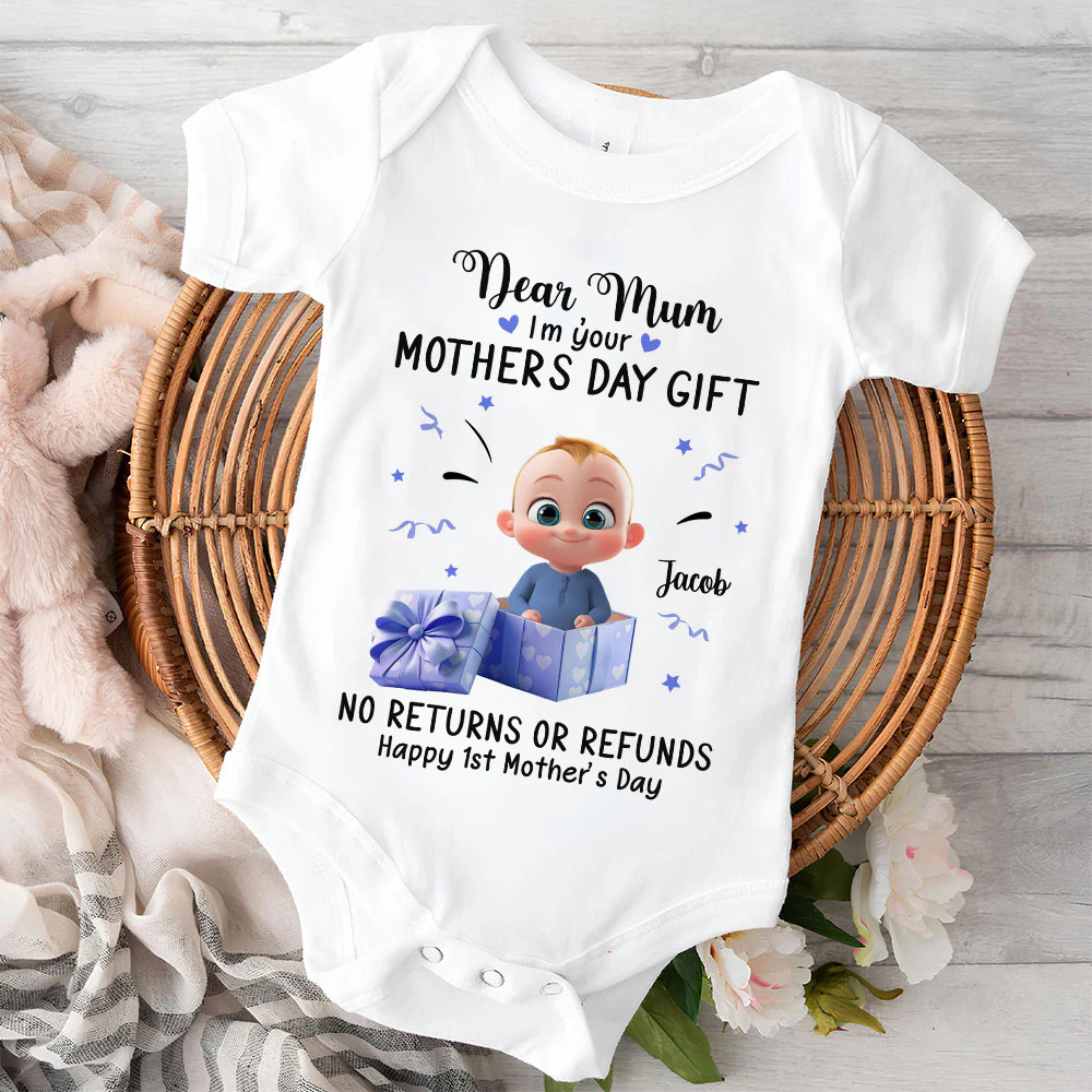 Dear Mum I Am Your Gift - Personalized Custom Baby Onesie - Image 2