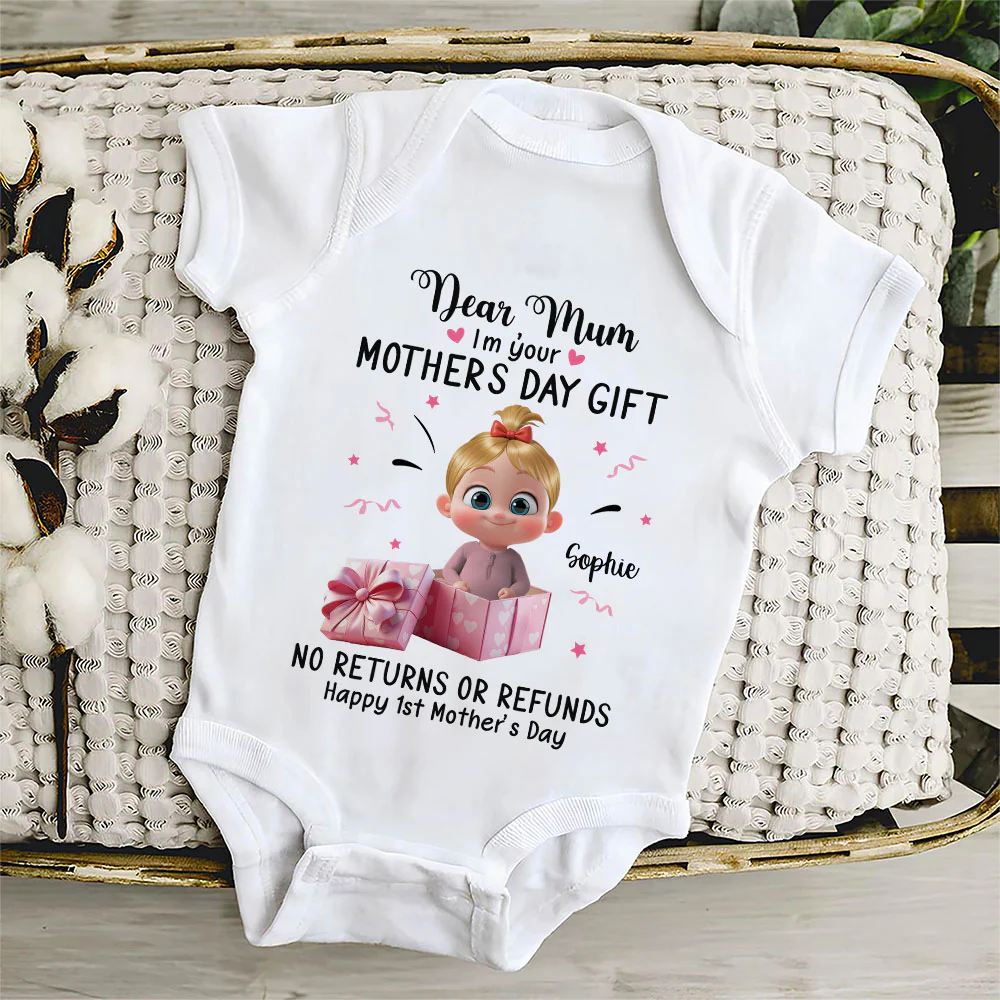 Dear Mum I Am Your Gift - Personalized Custom Baby Onesie - Image 3