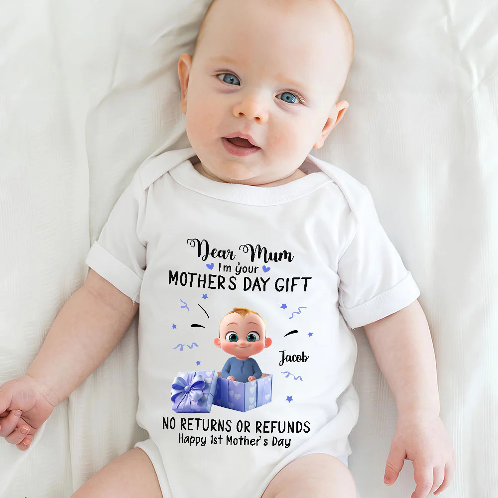Dear Mum I Am Your Gift - Personalized Custom Baby Onesie - Image 4