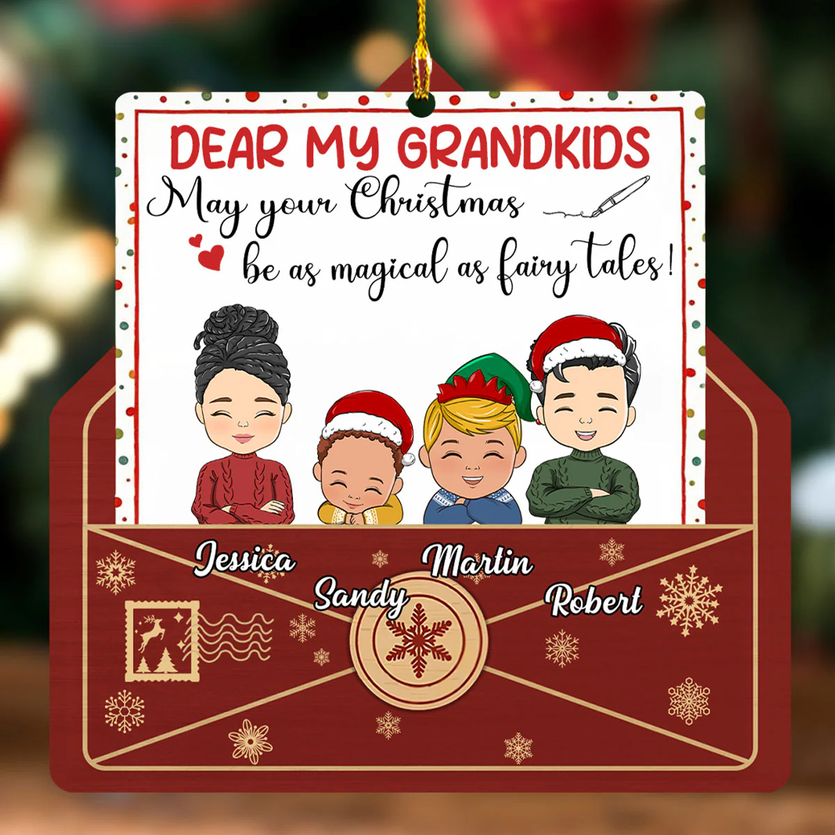Dear My Grandkids - Personalized Custom Acrylic Ornament - Image 2