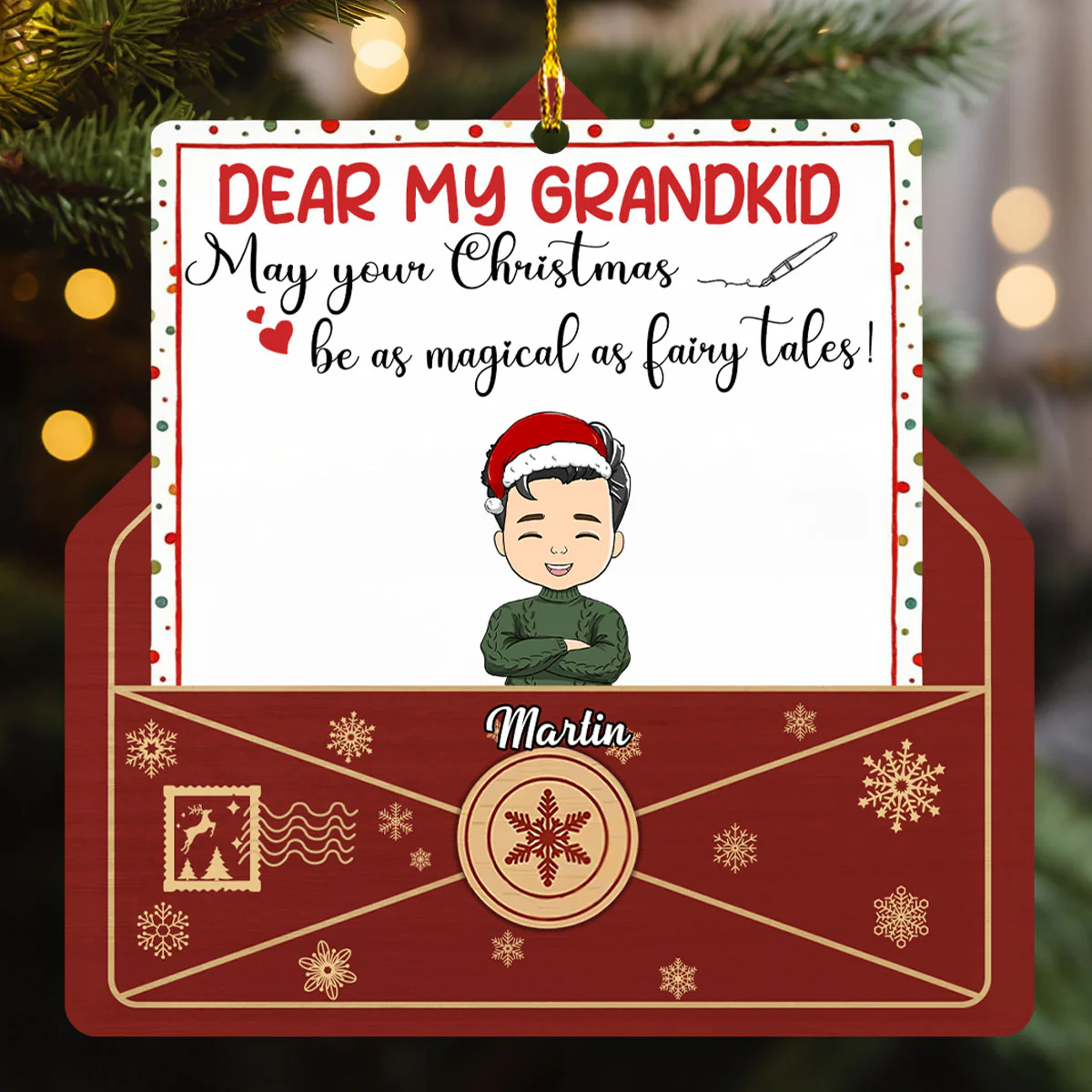Dear My Grandkids - Personalized Custom Acrylic Ornament - Image 4