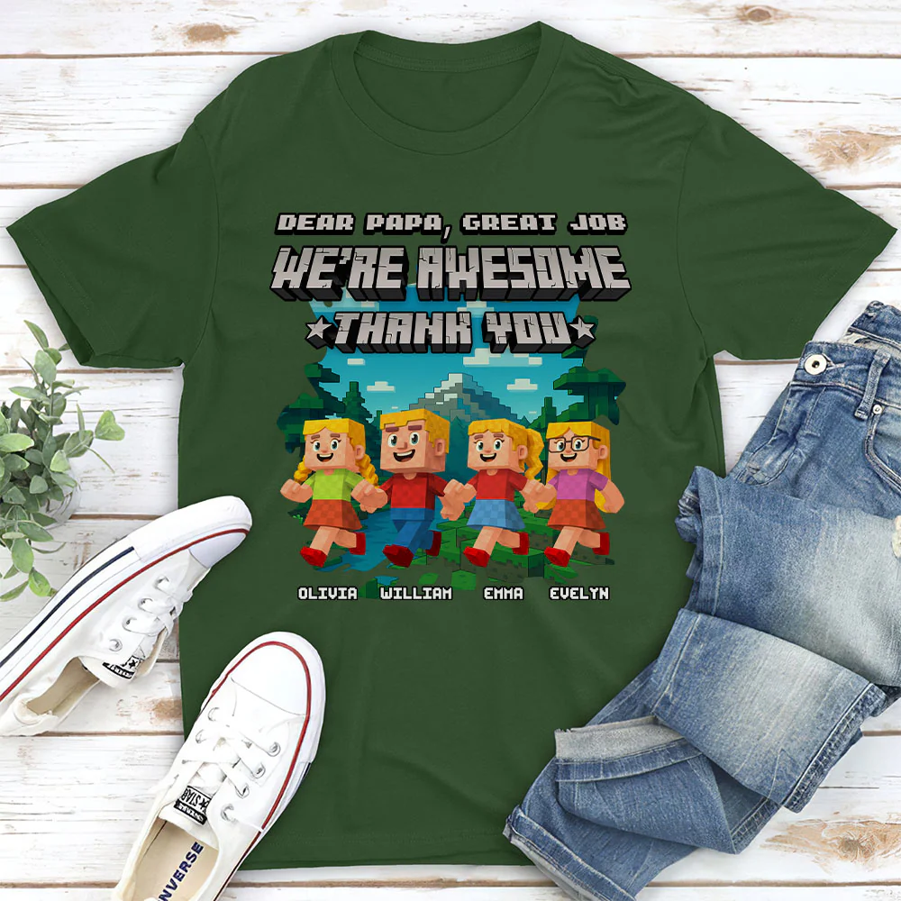 Dear Papa We Are Awesome - Personalized Custom Shirt - Image 2