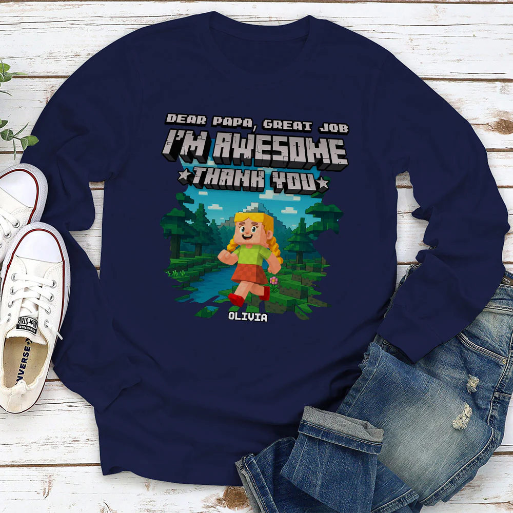 Dear Papa We Are Awesome - Personalized Custom Shirt - Image 3