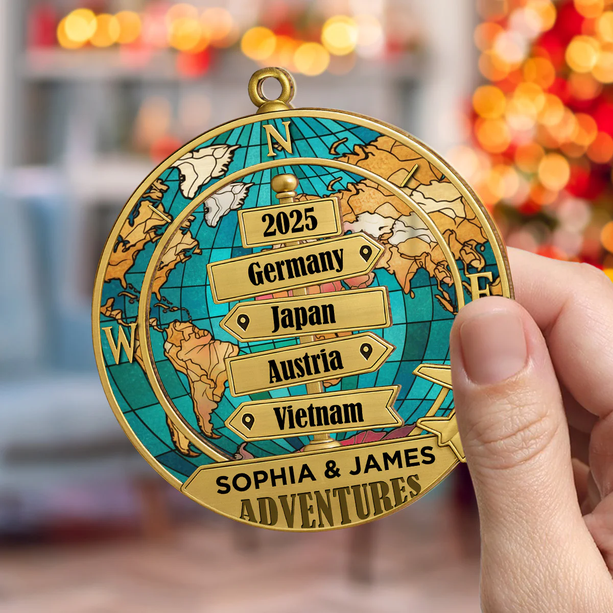 Destination Of All Year - Personalized Custom Suncatcher Ornament - Image 3