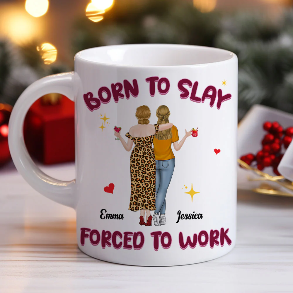 Destined To Shine, Trapped In Grind - Personalized Custom Coffee Mug - Image 4