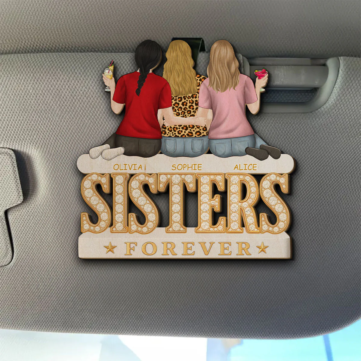 Diamond Friendship - Personalized Custom Car Visor Clip