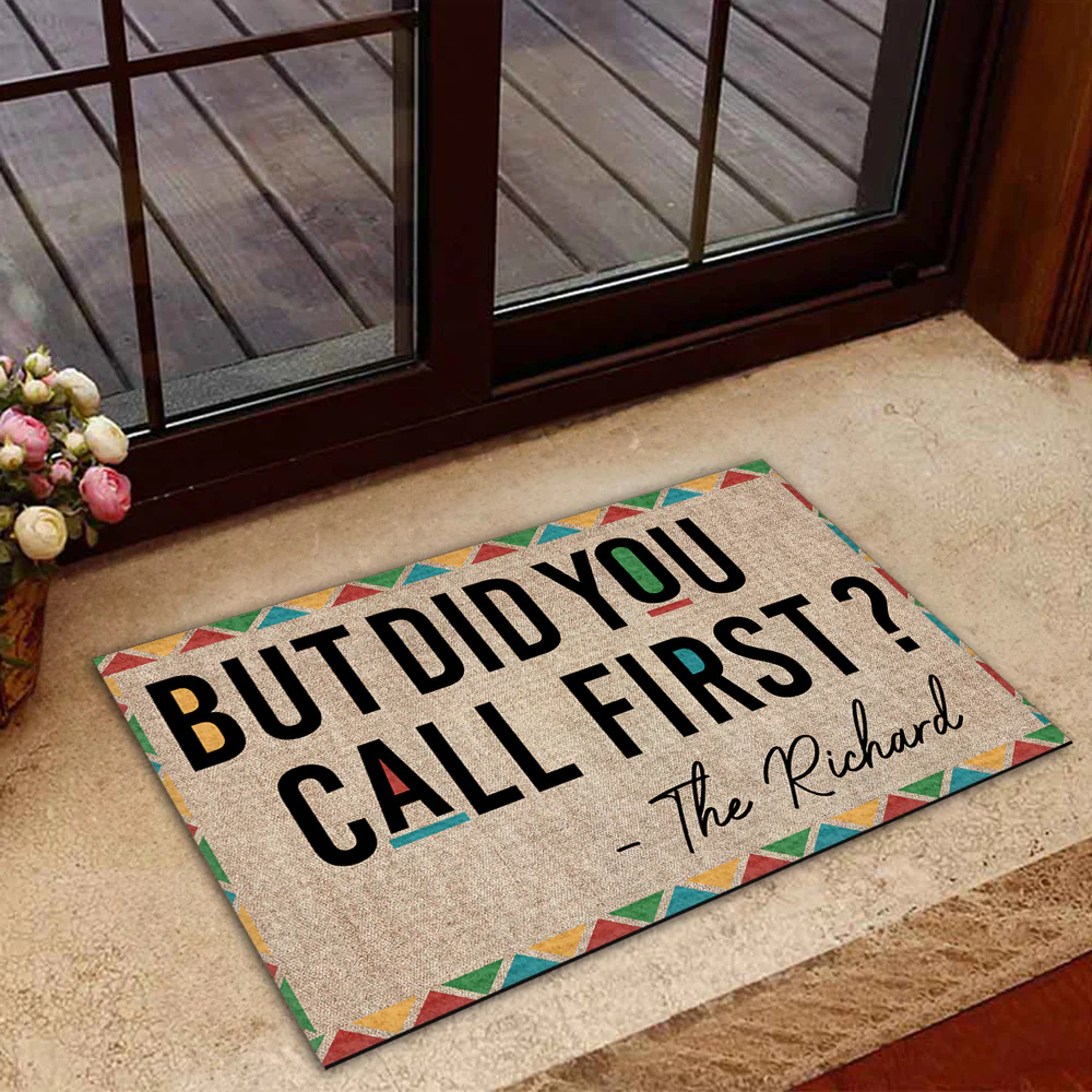 Did You Call First - Personalized Custom Doormat - Image 6