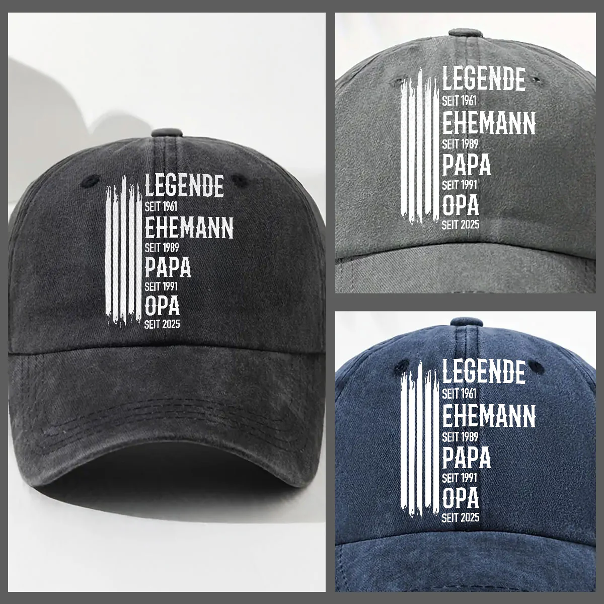 Die Originale Legende - Personalisierte Custom Vintage-Washed Denim-Kappe - Image 3
