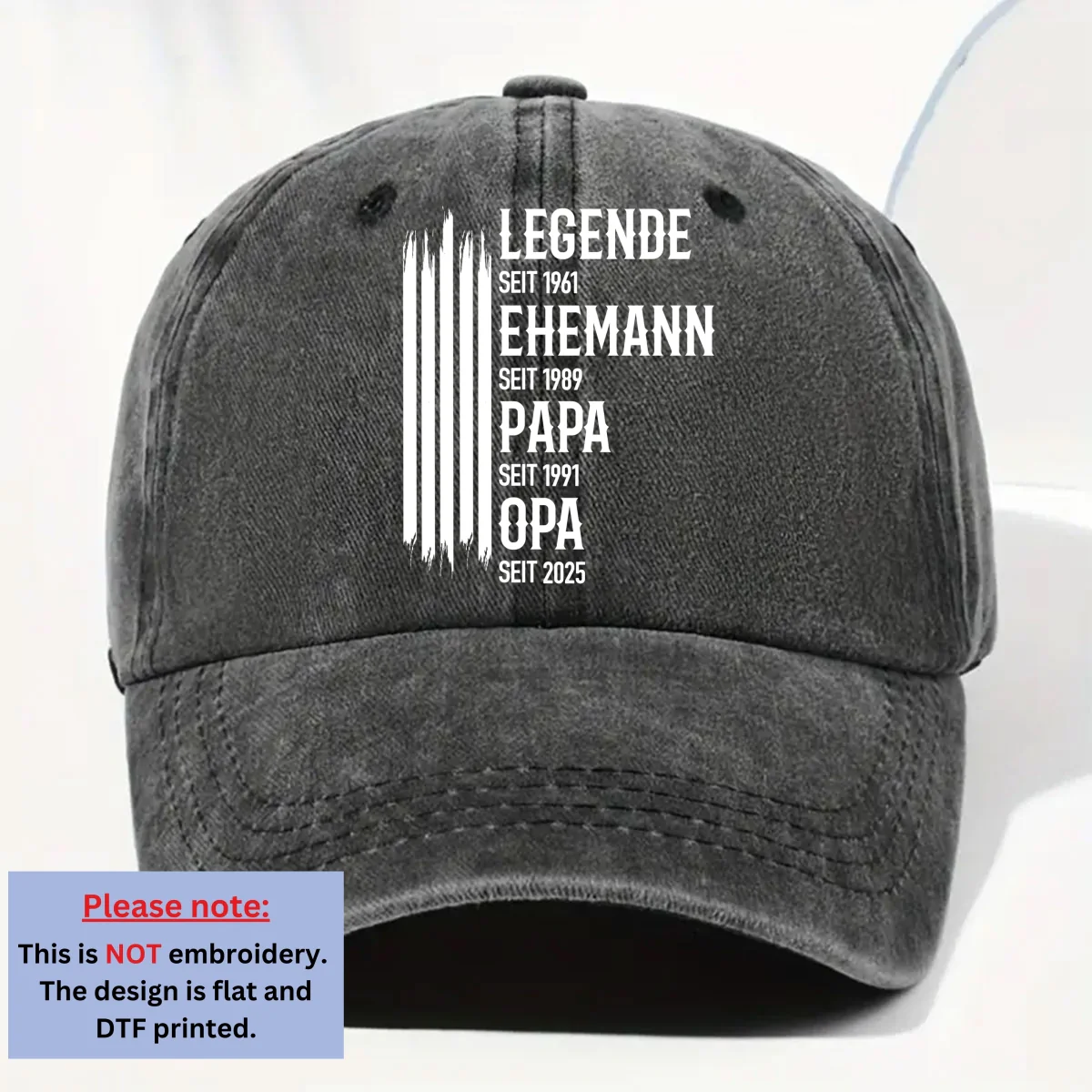 Die Originale Legende - Personalisierte Custom Vintage-Washed Denim-Kappe - Image 6