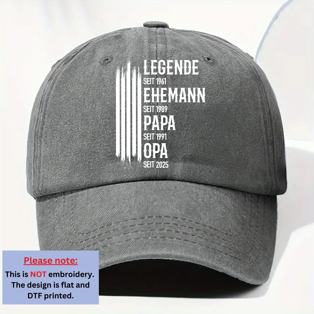 Die Originale Legende - Personalisierte Custom Vintage-Washed Denim-Kappe - Image 7