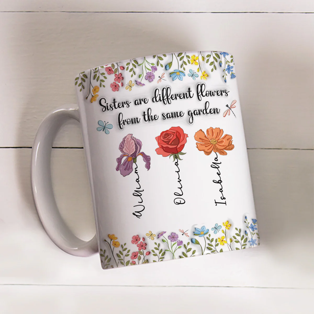 Different Flowers From The Same Garden - Personalized Custom 3D Inflated Effect Mug - Image 2