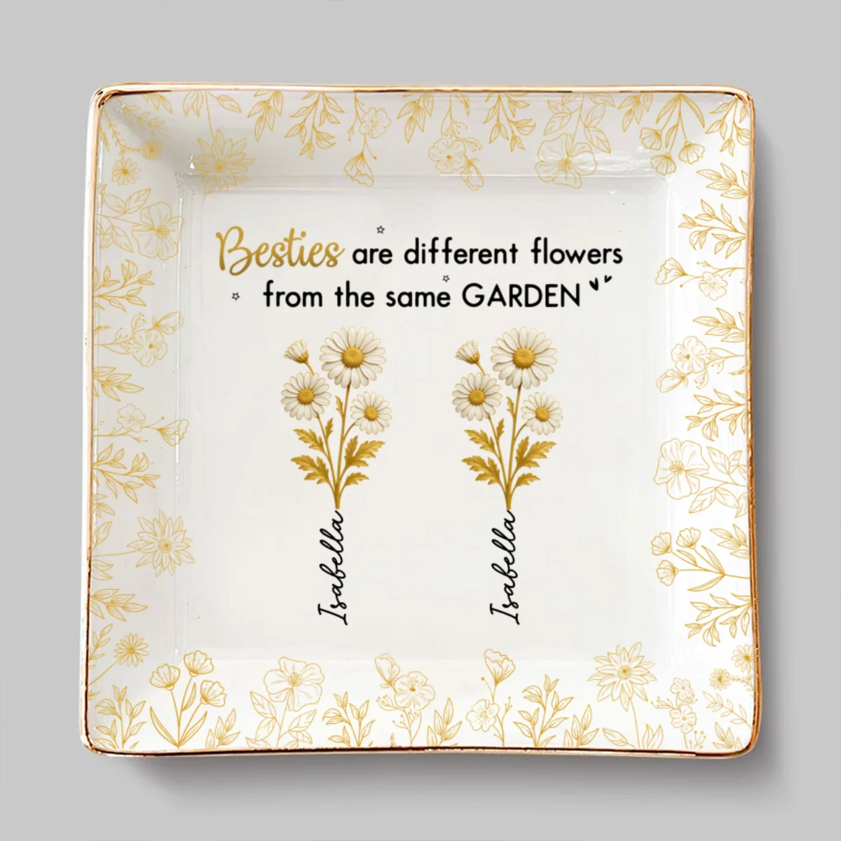 Different Flowers - Personalized Custom Jewelry Dish - Image 6