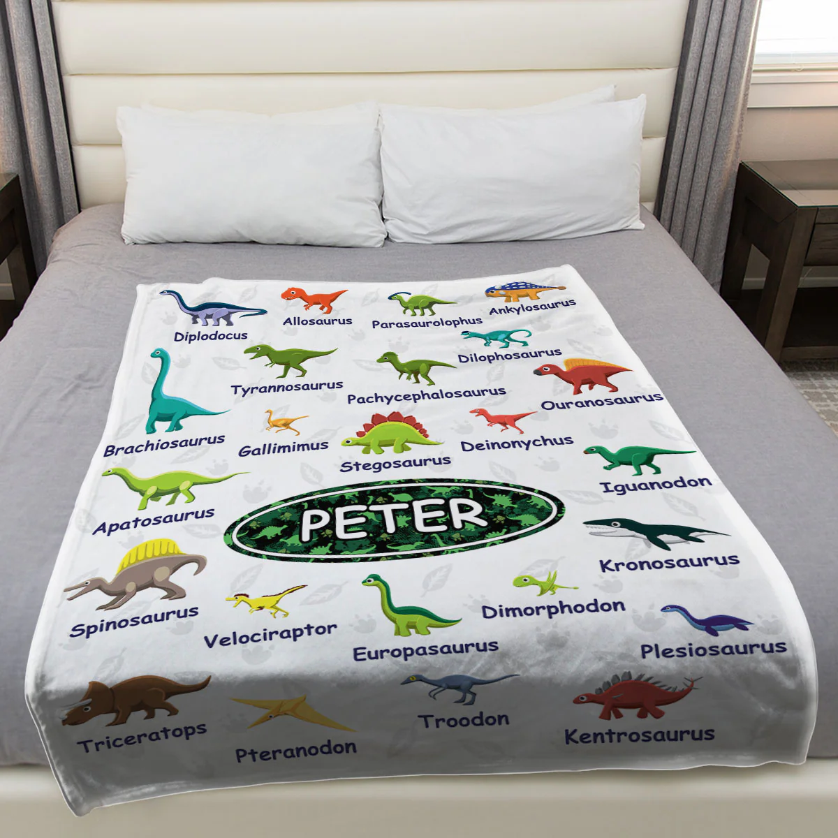 Dinosaurs - Personalized Custom Fleece Blanket - Image 3
