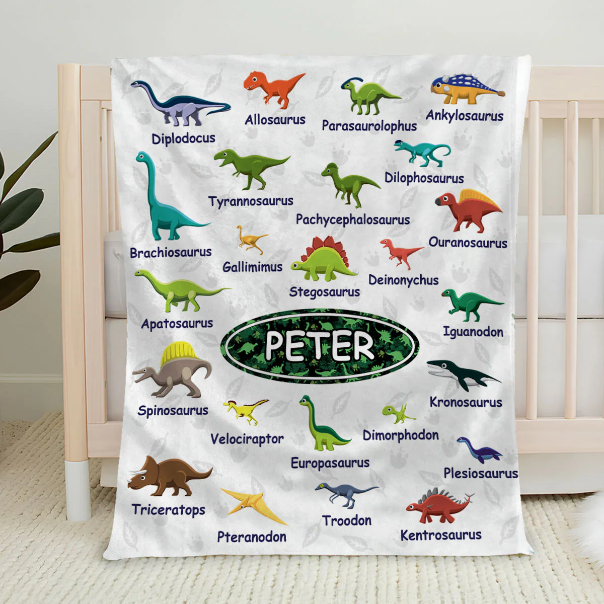 Dinosaurs - Personalized Custom Fleece Blanket - Image 5