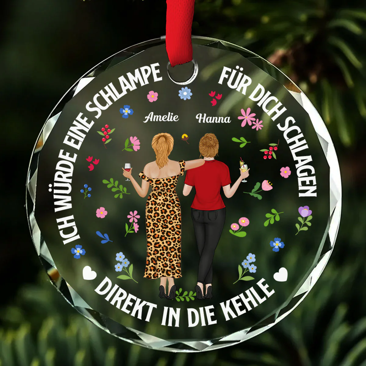 Direkt In Die Kehle - Personalisiertes Individuelles Glasornament