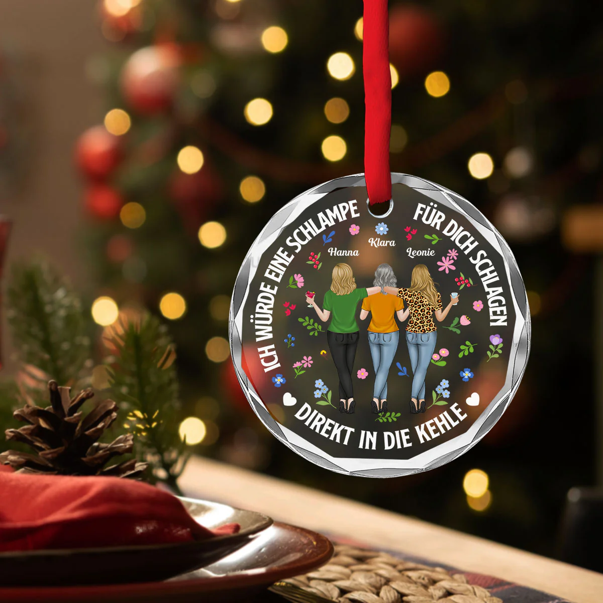Direkt In Die Kehle - Personalisiertes Individuelles Glasornament - Image 2