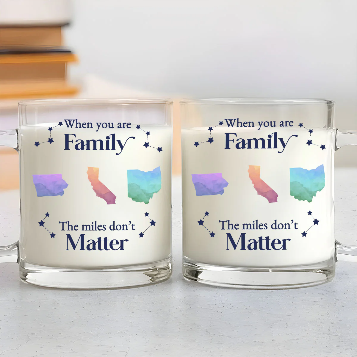 Distance Cannot Weaken The Bonds Of Family - Personalized Custom Glass Mug - Image 3