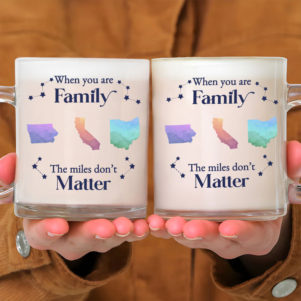 Distance Cannot Weaken The Bonds Of Family - Personalized Custom Glass Mug - Image 4