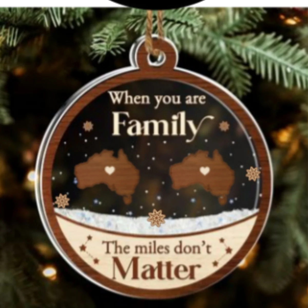 Distance Means Nothing When You Are Family - Personalized Custom Acrylic Shaker Ornament - Image 6