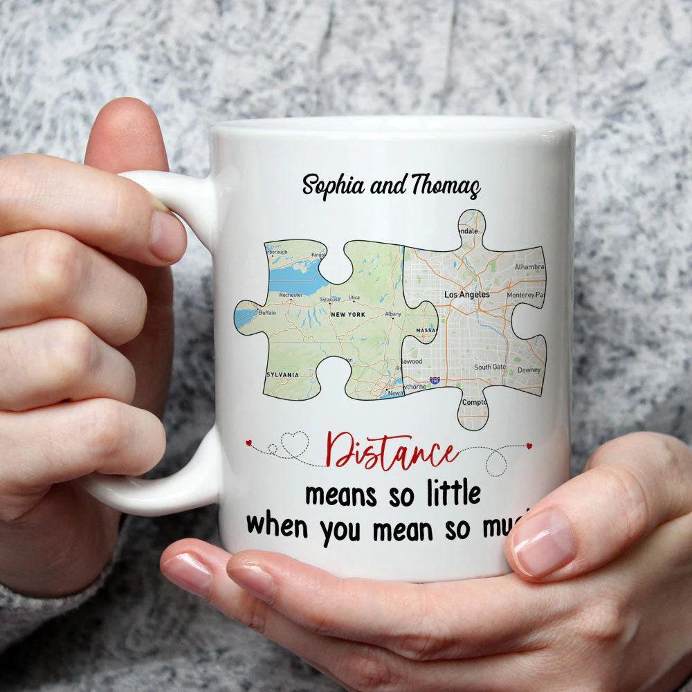 Distance Means So Little - Personalized Custom Coffee Mug - Image 2