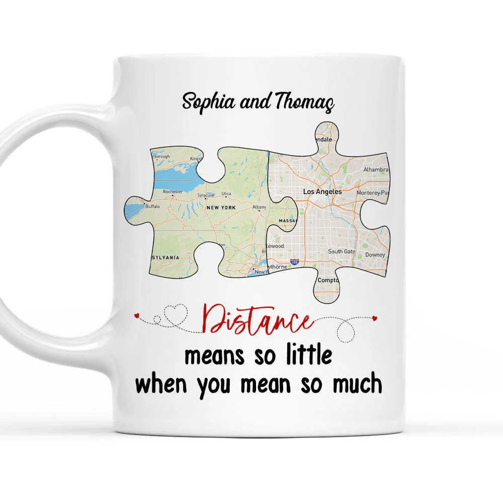 Distance Means So Little - Personalized Custom Coffee Mug - Image 3