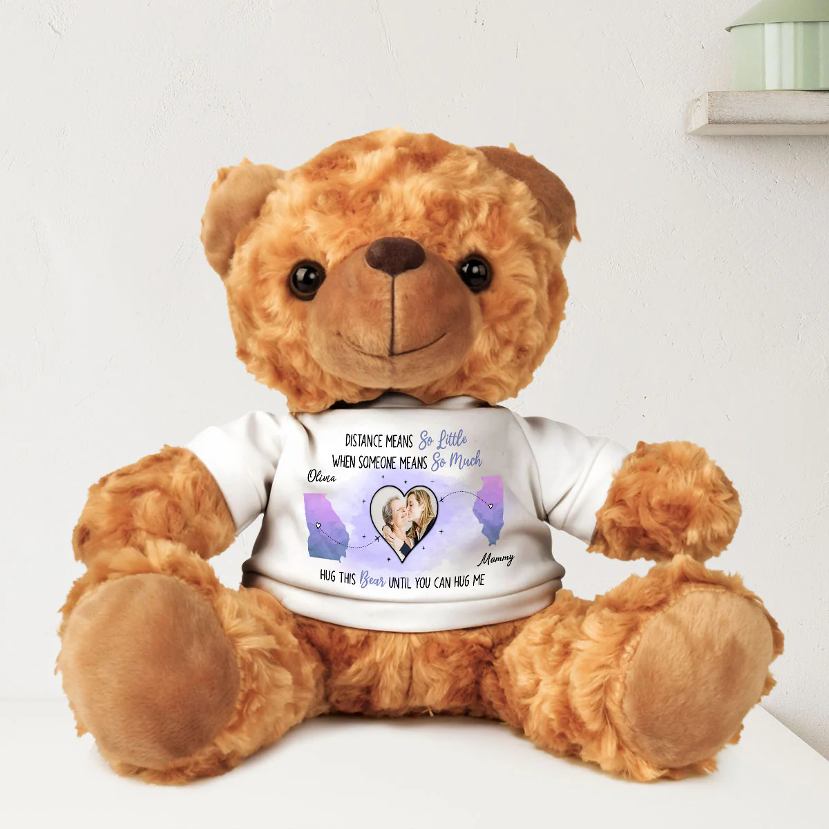 Distance Means So Little - Personalized Custom Cuddle Bear - Image 5