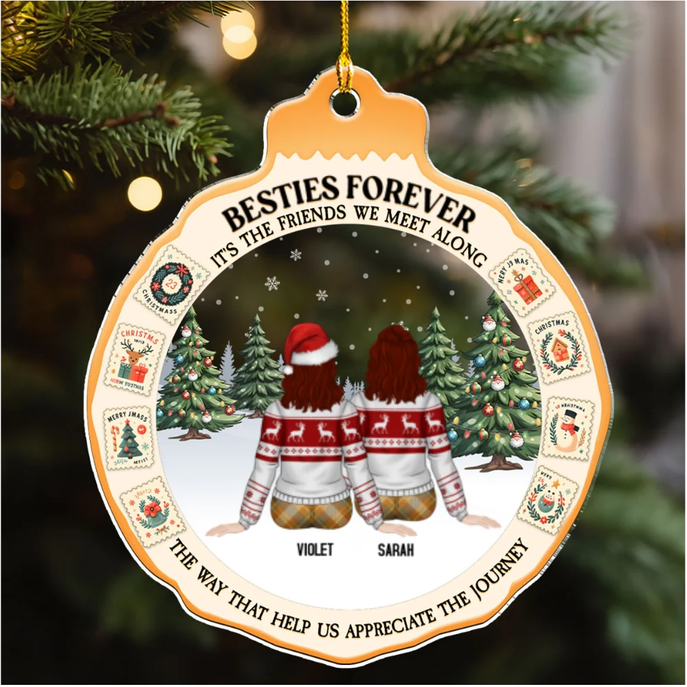 Distant Sisters - Personalized Custom Acrylic Ornament - Image 6