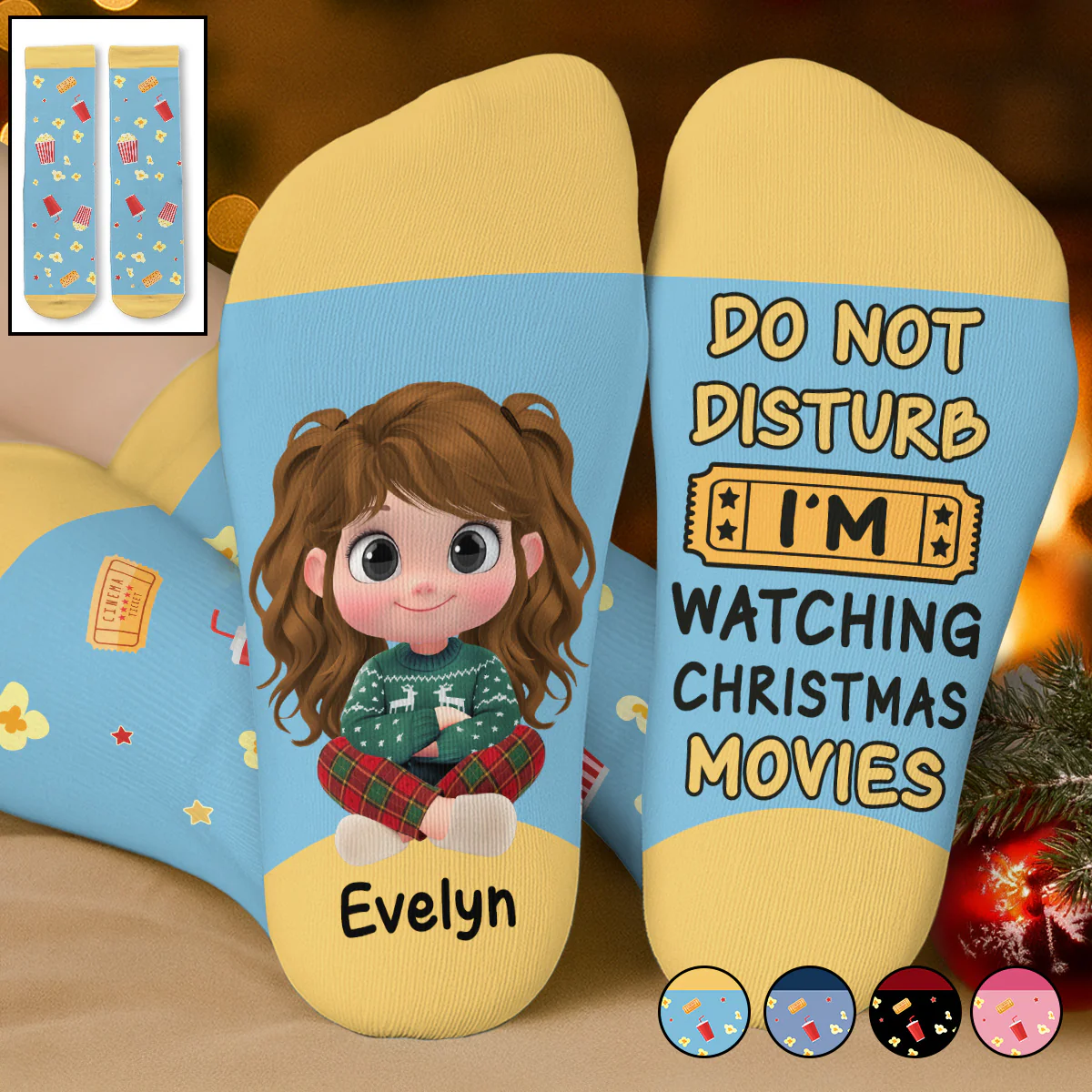 Do Not Disturb I Am Watching - Personalized Custom Crew Socks