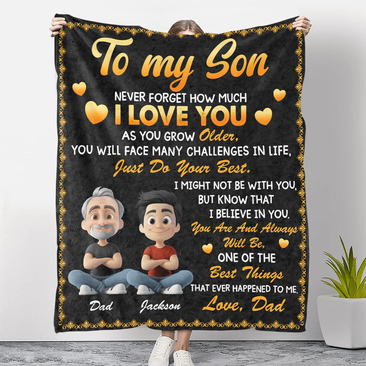 Do Your Best Son - Personalized Custom Fleece Blanket