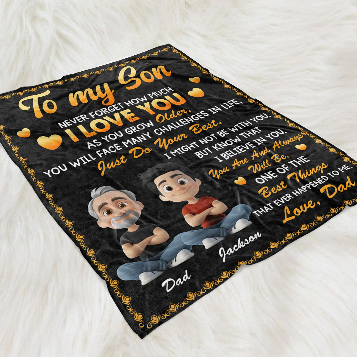 Do Your Best Son - Personalized Custom Fleece Blanket - Image 2