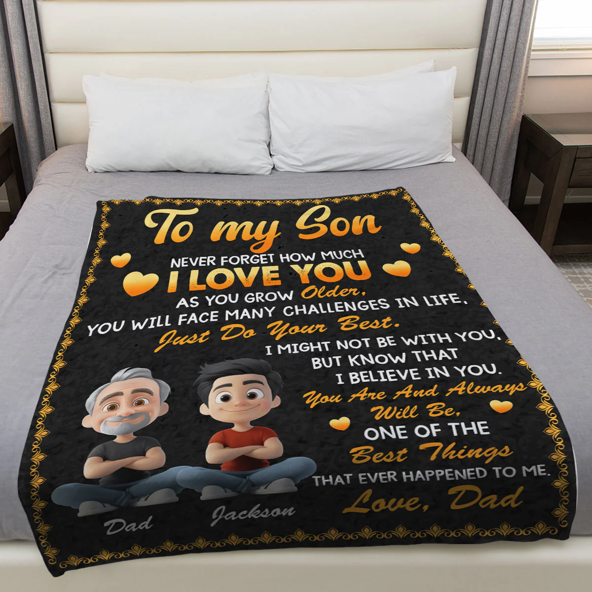 Do Your Best Son - Personalized Custom Fleece Blanket - Image 3