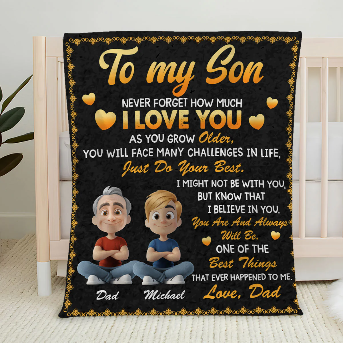 Do Your Best Son - Personalized Custom Fleece Blanket - Image 5