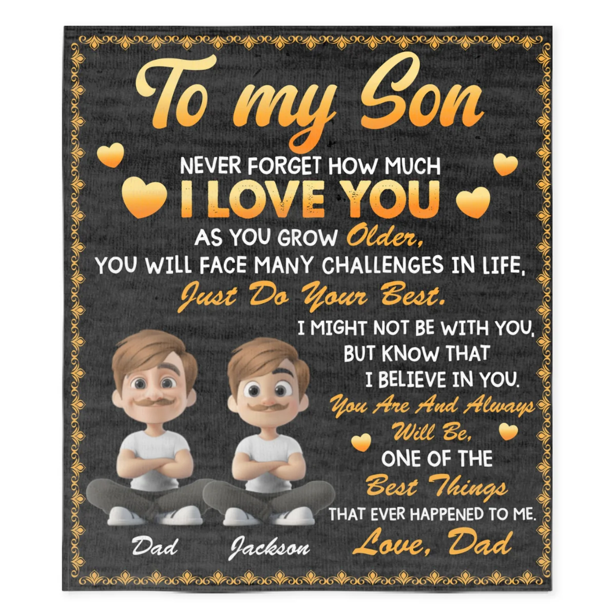 Do Your Best Son - Personalized Custom Fleece Blanket - Image 6