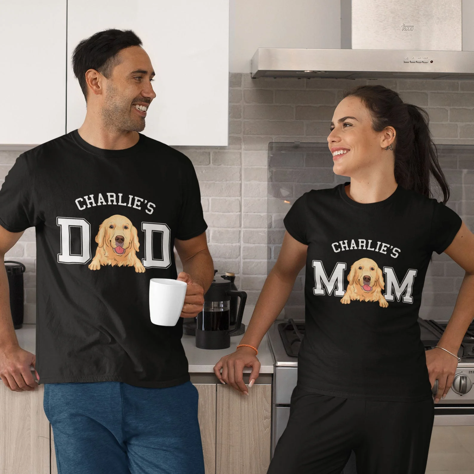 Dog Dad/Mom Basic - Personalized Custom Unisex T-shirt - Image 5