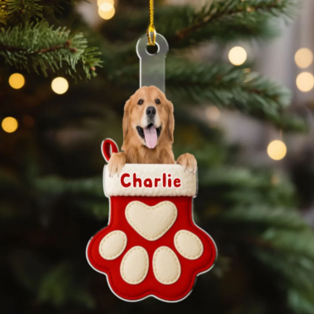 Dog Love In Stocking Ver Photo - Personalized Custom Acrylic Ornament - Image 6