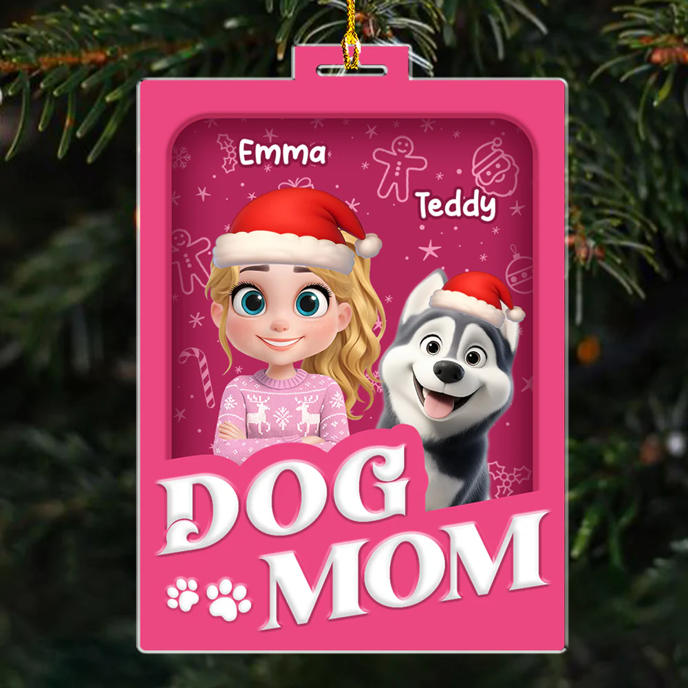 Dog Mom Mum Box - Personalized Custom Acrylic Ornament - Image 2