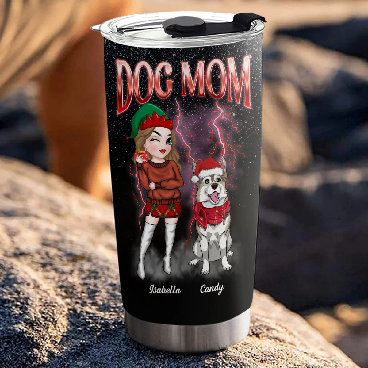 Dog Mom Vintage - Personalized Custom Tumbler - Image 3
