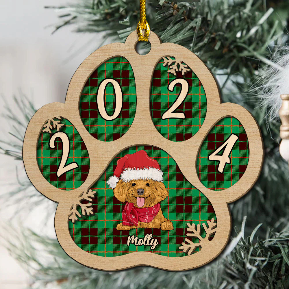 Dog Picture - Personalized Custom 2-layered Wood Ornament - Image 4