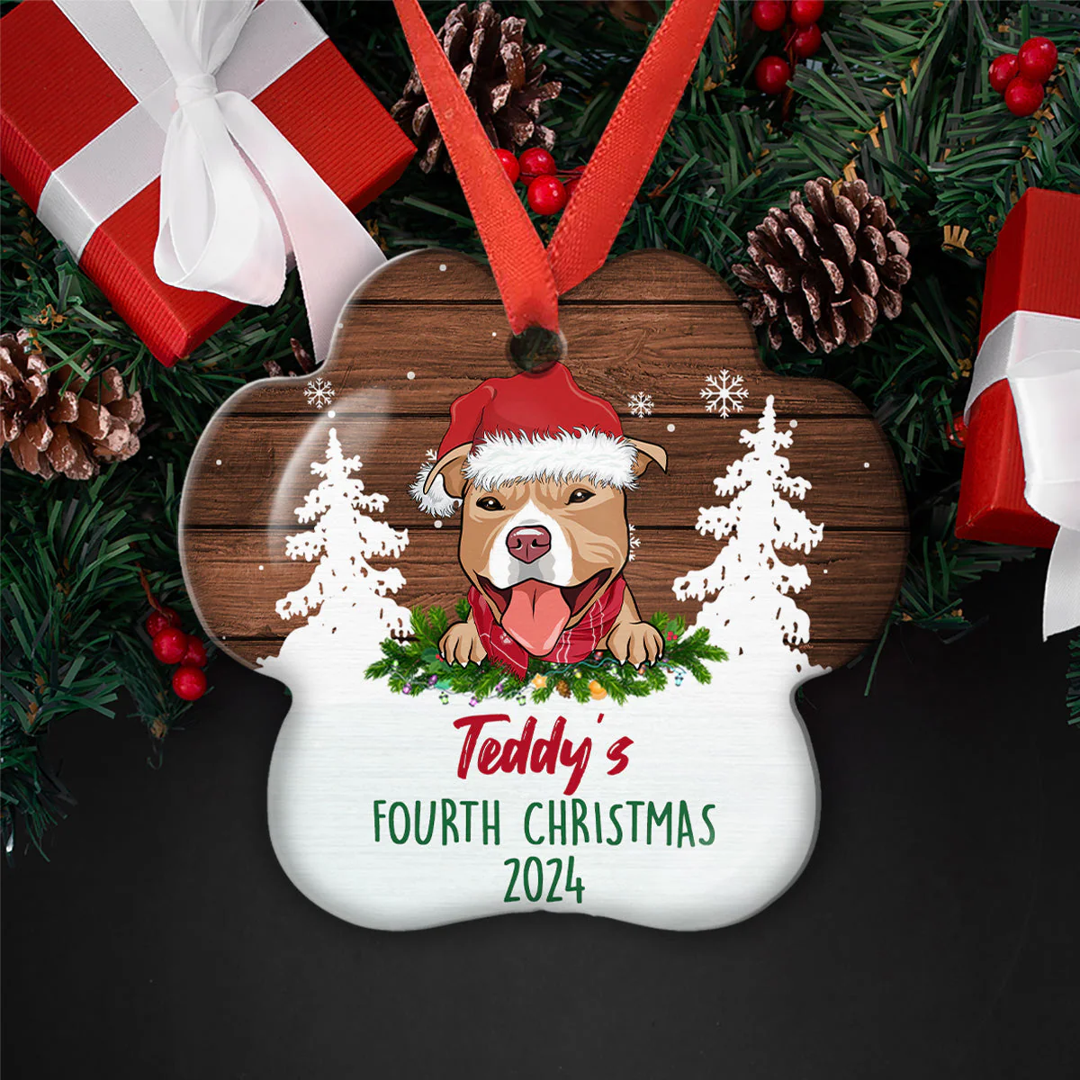 Dog‘s Christmas - Personalized Custom Aluminum Ornament - Image 4