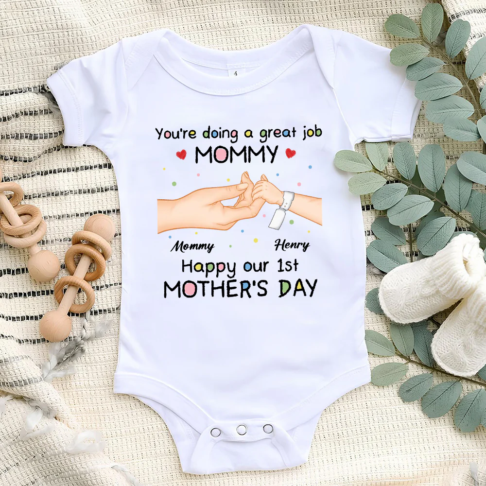 Doing Great Job Mommy - Personalized Custom Baby Onesie - Image 4