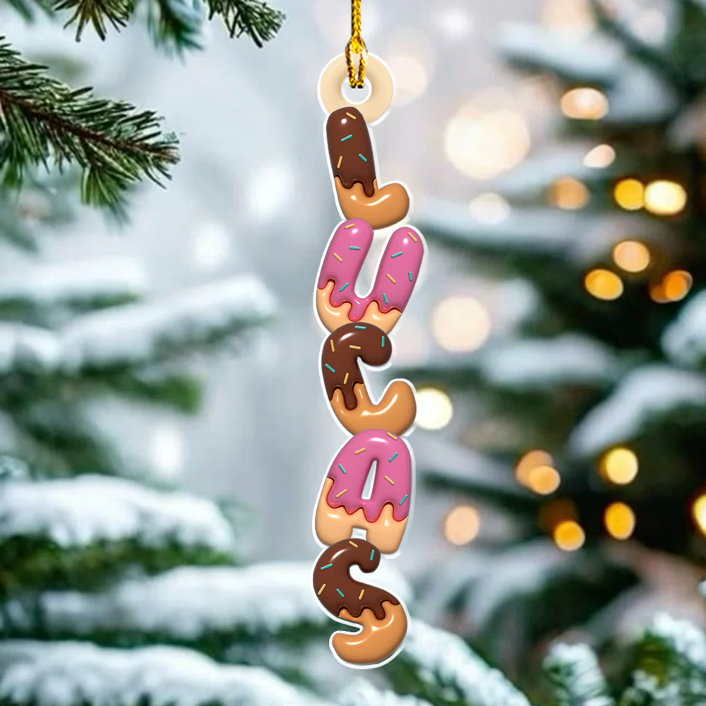 Donut Letter - Personalized Custom Acrylic Ornament - Image 3