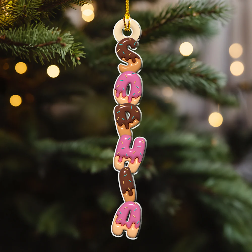 Donut Letter - Personalized Custom Acrylic Ornament - Image 4