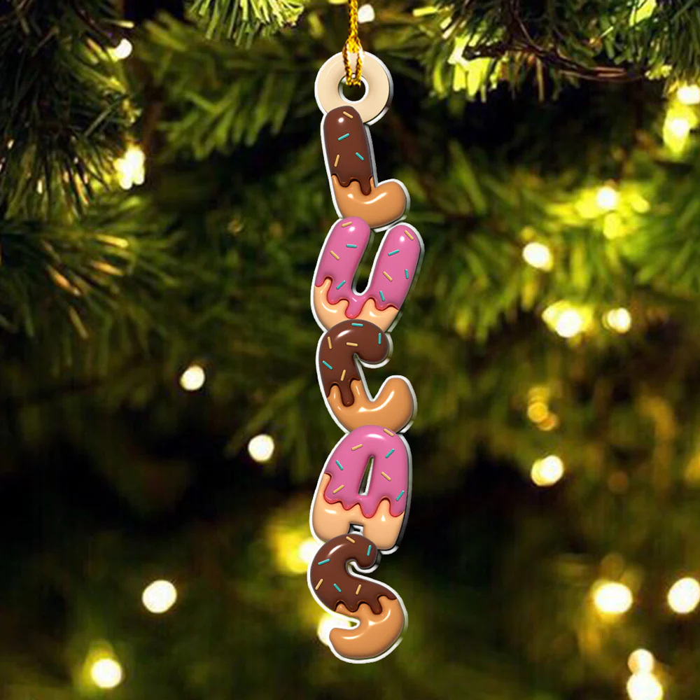 Donut Letter - Personalized Custom Acrylic Ornament - Image 7