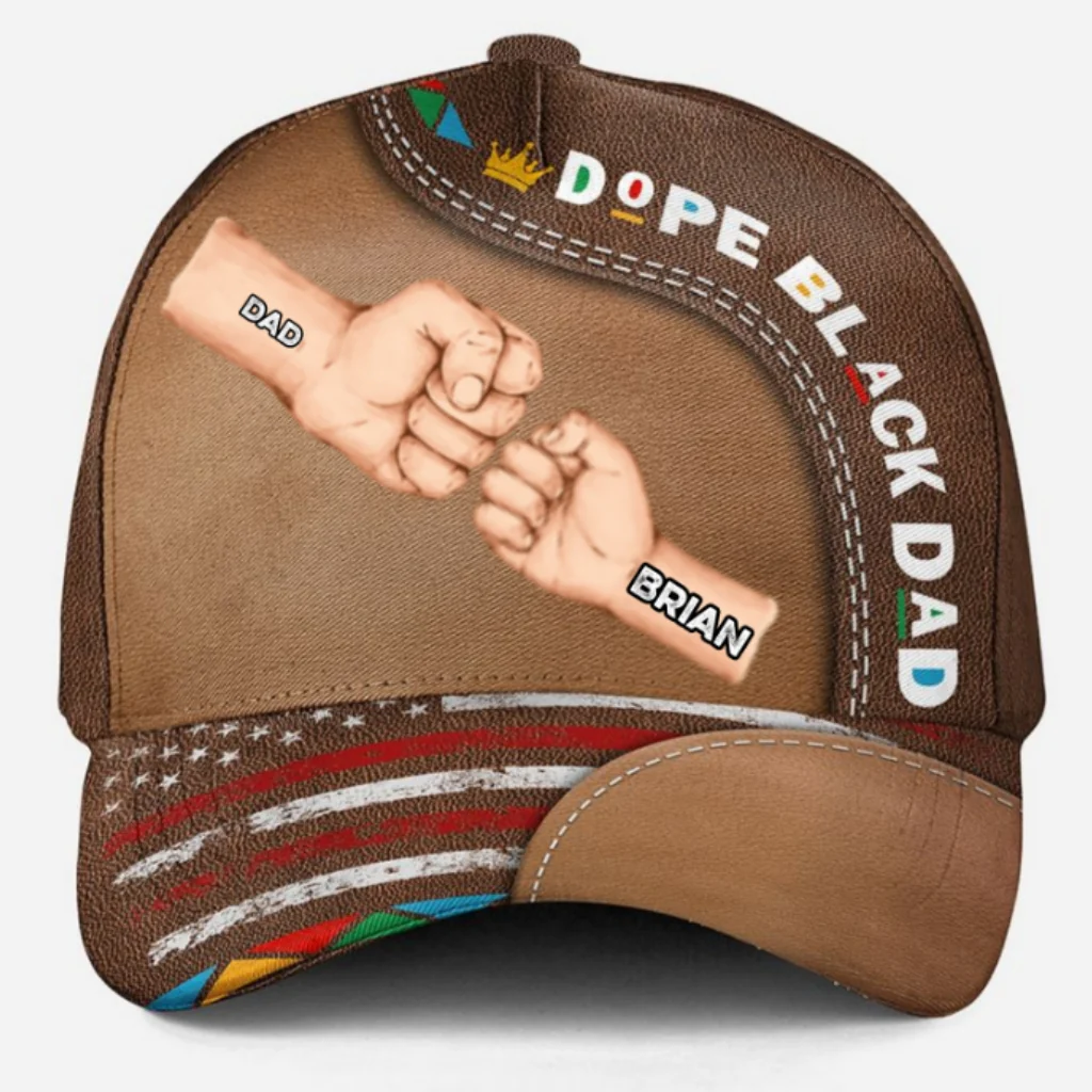 Dope Black Dad - Personalized Custom Classic Cap - Image 8