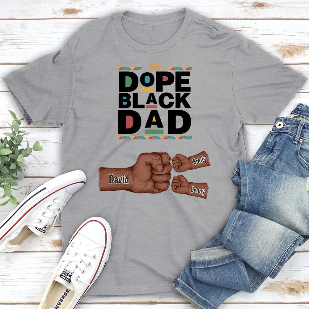 Dope Black Dad - Personalized Custom Shirt - Image 5