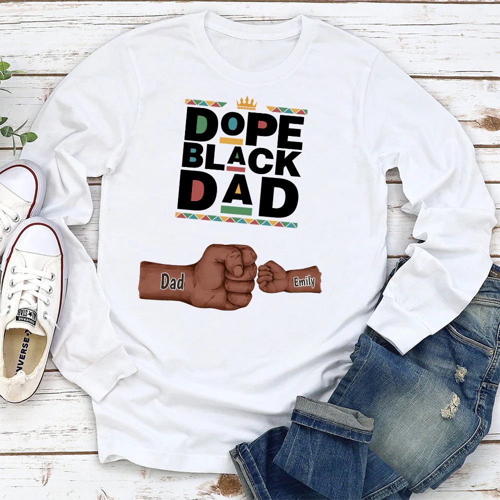 Dope Black Dad - Personalized Custom Shirt - Image 7