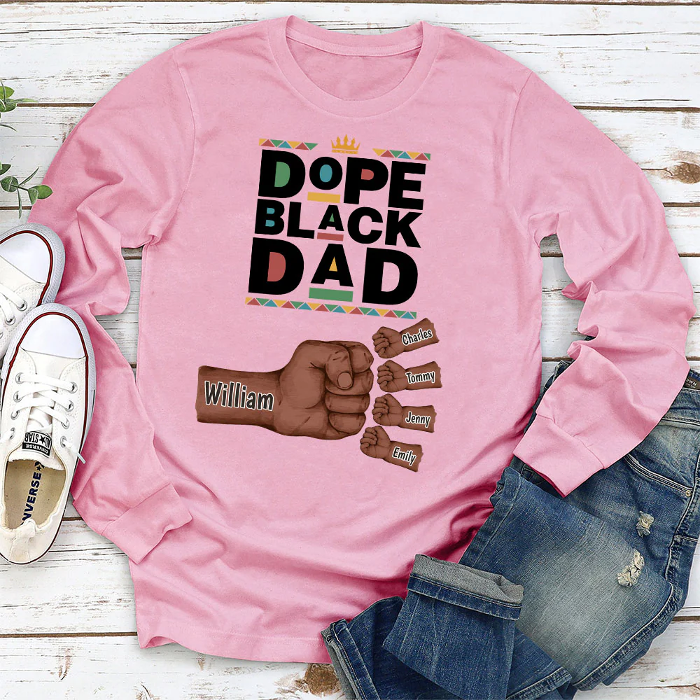 Dope Black Dad - Personalized Custom Shirt - Image 8