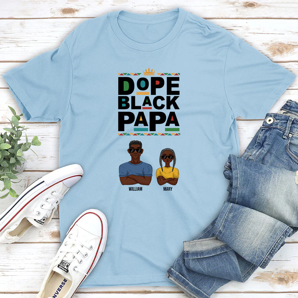 Dope Black Dad - Personalized Custom Shirt - Image 3